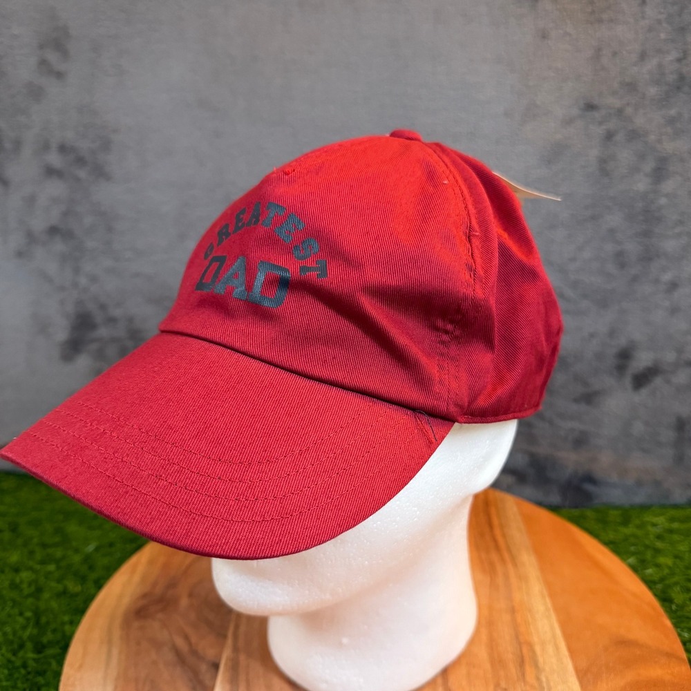 Old Navy Greatest Dad Baseball Cap Mens One‎ Size Red Adjustable Strap Vintage